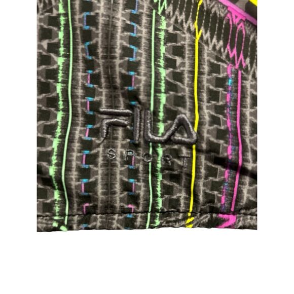 Fila Sport Soft Fleece Jacket Gray Full Zip Up Colorful Size L - Picture 8 of 13